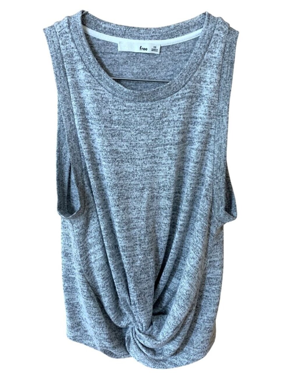 Wilfred Free Aritzia Womens XS Gray Twist Front Sleeveless Top Minimalist